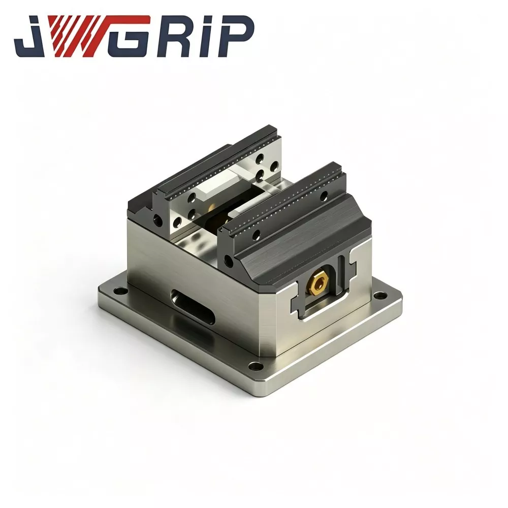 Compact High Precision Self-Centering Zero Point Vise with Hard Jaws