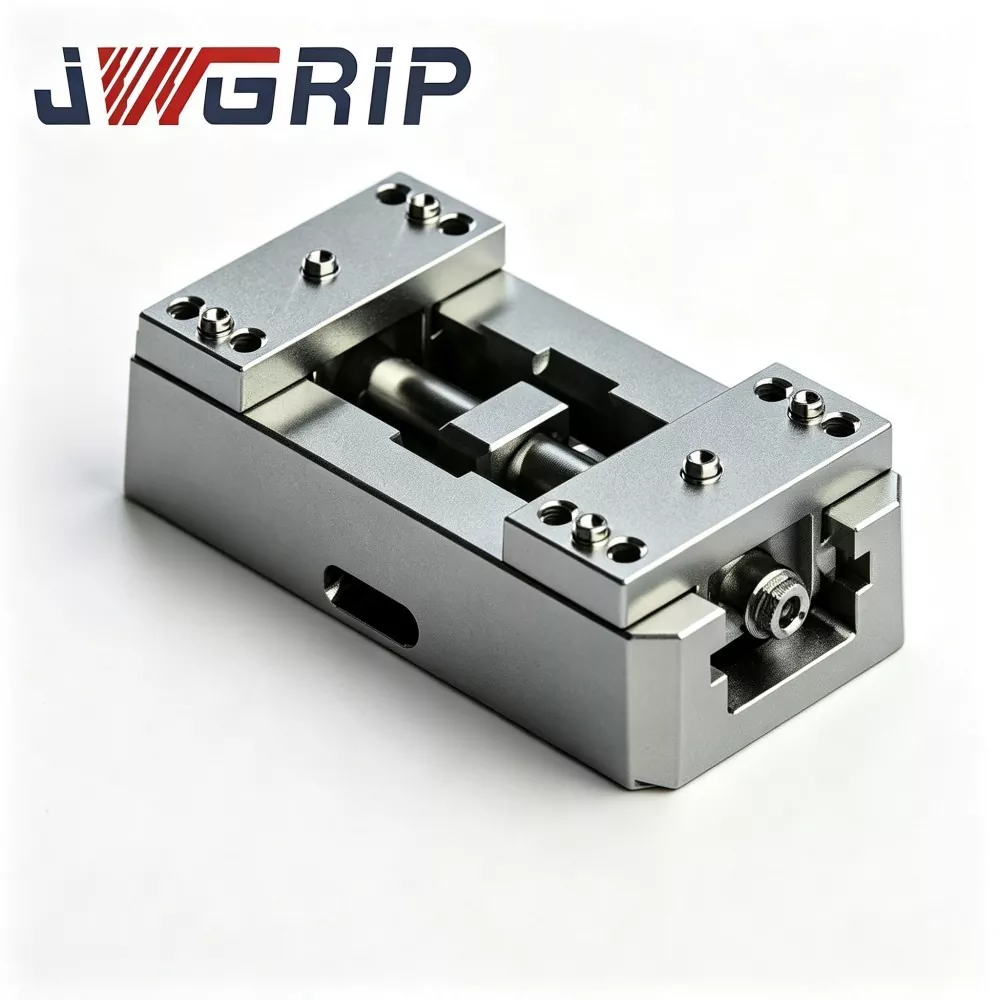 Extended Travel Self-Centering Zero Point Vise with Soft Jaws