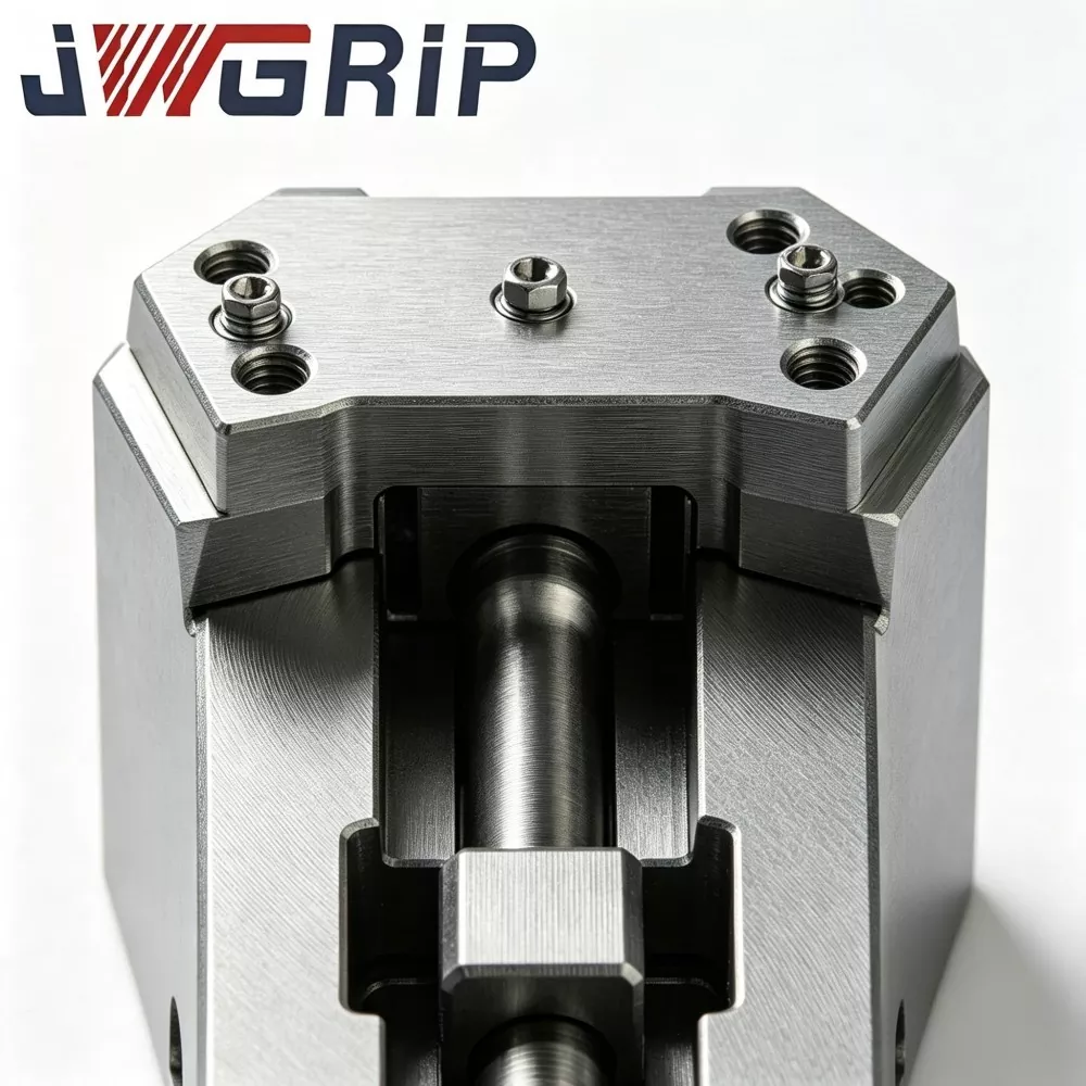 Extended Travel Self Centering Zero Point Vise with Soft Jaws