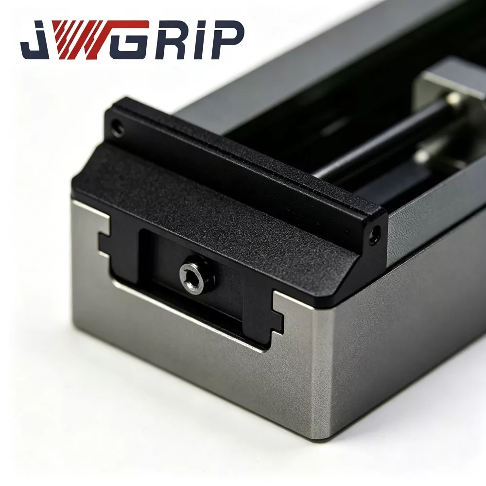 Large Travel Self Centering Vise with Soft Jaws for 5 Axis CNC Machining