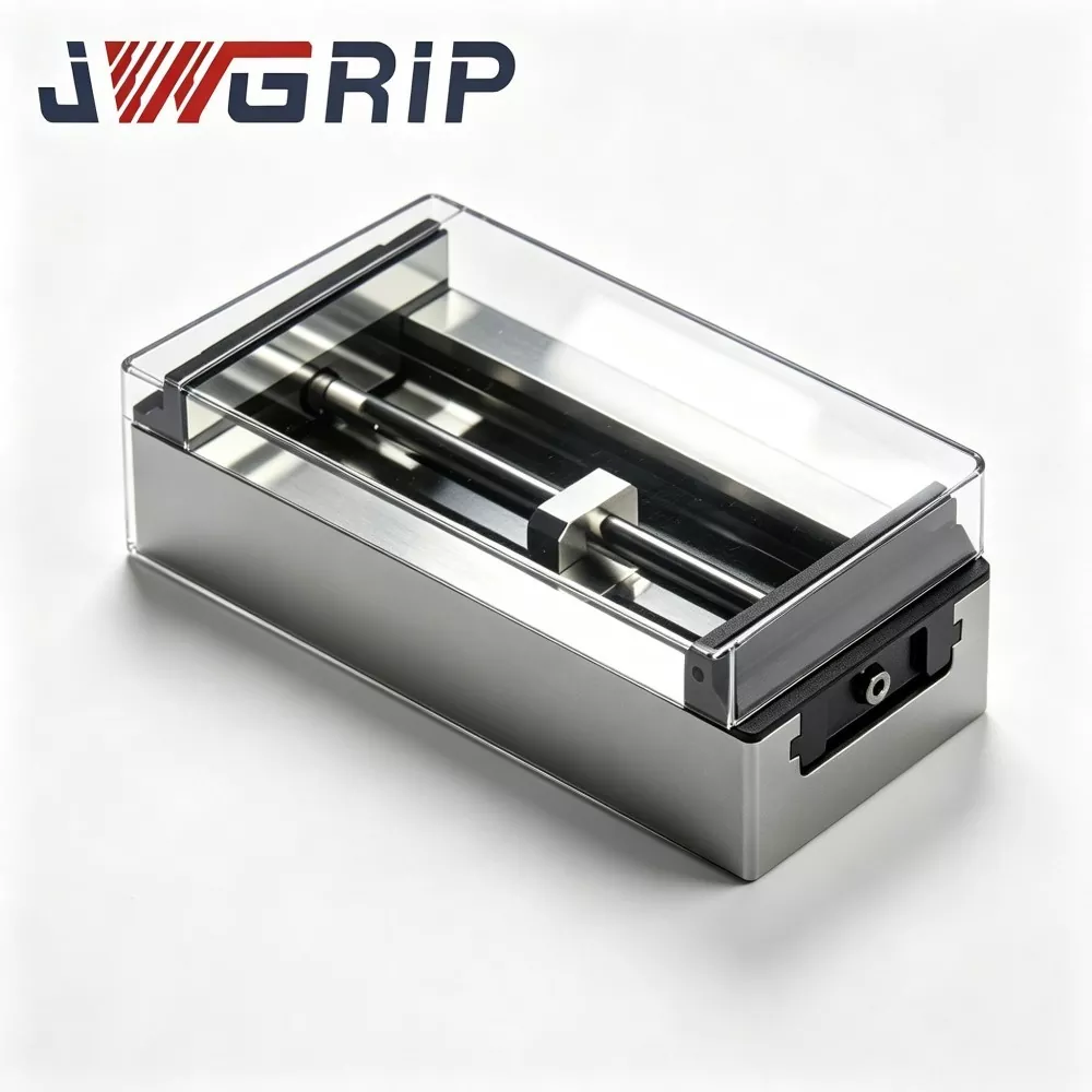 Large Travel Self Centering Vise with Soft Jaws for 5 Axis CNC Machining