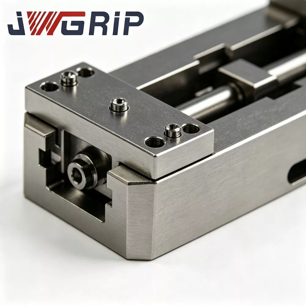Large Travel Self Centering Zero Point Vise with Soft Jaws for CNC Milling
