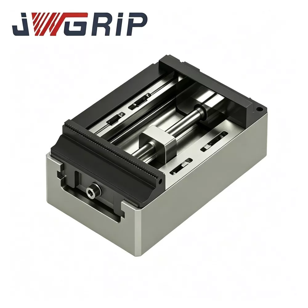 Medium Size Heavy Duty Self Centering Zero Point Vise with Hard Jaws for CNC Milling