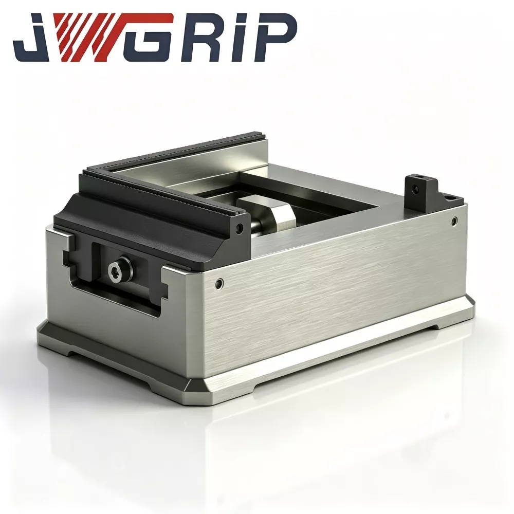 Medium Size Heavy Duty Self Centering Zero Point Vise with Hard Jaws for CNC Milling